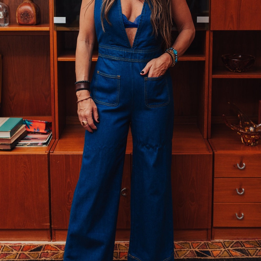 BDG Indigo Denim Cross-Back Jumpsuit - Size 4